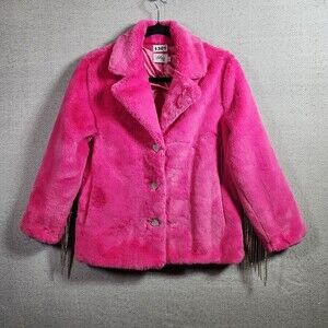 Lola + The Boys Elle Crystal Faux Fur Coat size 12